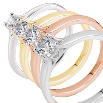 Engagement Solitaire ring with diamonds from 0.10 - 0.60 ct Gold, Red gold, Rose gold, Platinum